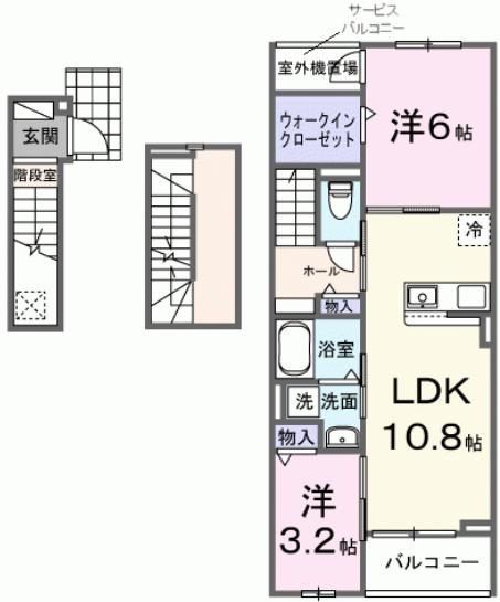ヒカルサ西東京向台イースト(2LDK/3階)の間取り写真