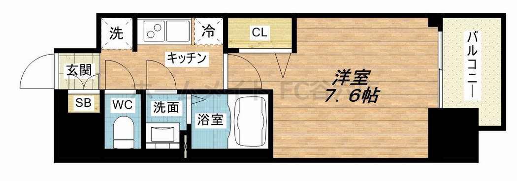 プレサンス難波フィールド(1K/13階)の間取り写真