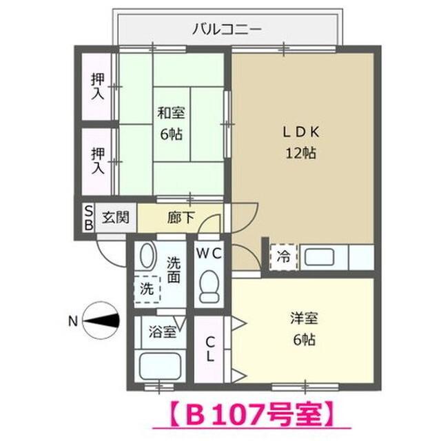 フォルテシモ A棟・B棟(2LDK/1階)の間取り写真