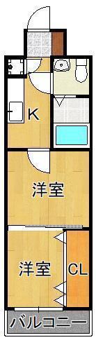 NO.63 オリエントキャピタルタワー(2K/7階)の間取り写真