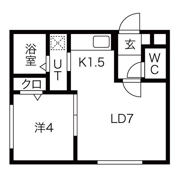 フェーラシュヴァル南円山(1LDK/4階)の間取り写真