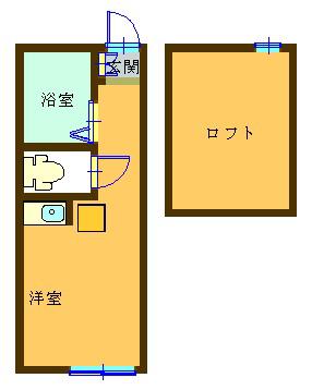 ユナイトアルテミス浅田(ワンルーム/1階)の間取り写真