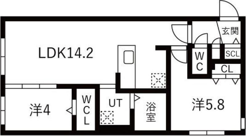 LAND TOYOHIRA(2LDK/4階)の間取り写真
