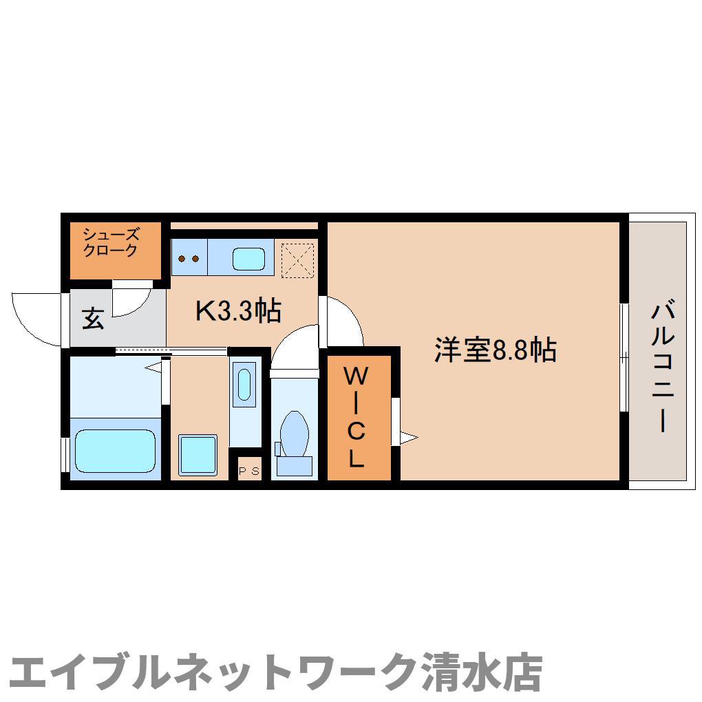 アレッサ B棟(1K/2階)の間取り写真