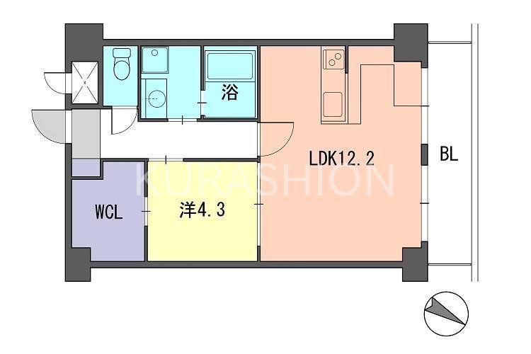 レジデンス住吉(1LDK/10階)の間取り写真