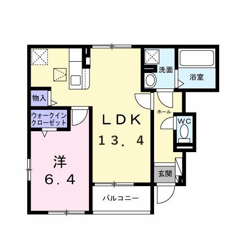 メゾン緑(1LDK/1階)の間取り写真
