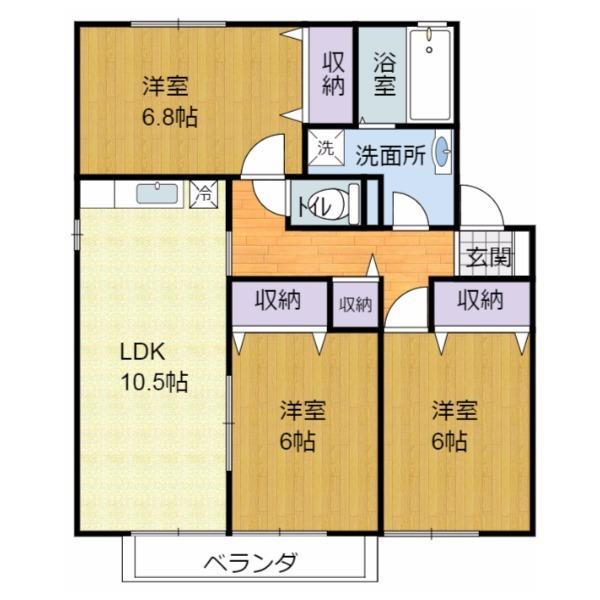アーバンスクエア壱番館(3LDK/1階)の間取り写真