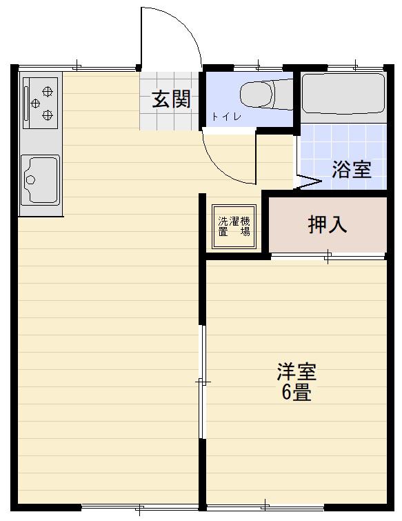 富士ハイツD(1LDK/1階)の間取り写真