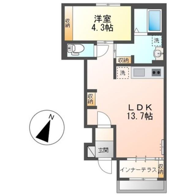 ハイム上の台 SIDEE(1LDK/1階)の間取り写真