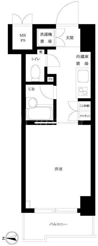 ルーブル蒲田壱番館(1K/12階)の間取り写真