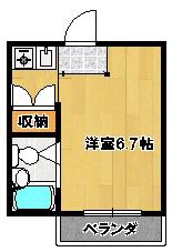ラ・マプリーヌ桂(ワンルーム/3階)の間取り写真