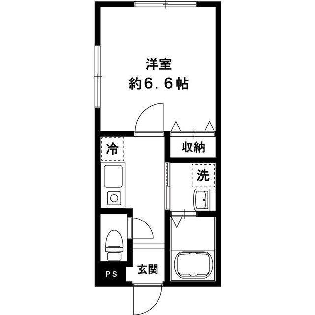 リエーヴルA棟(1K/1階)の間取り写真