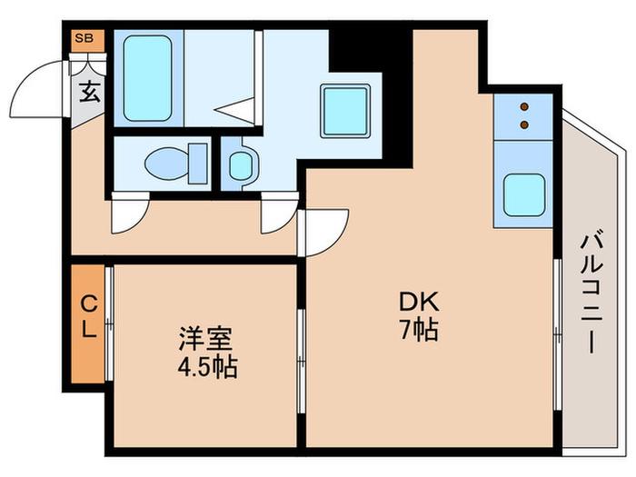 みかどコーポ(1DK/2階)の間取り写真