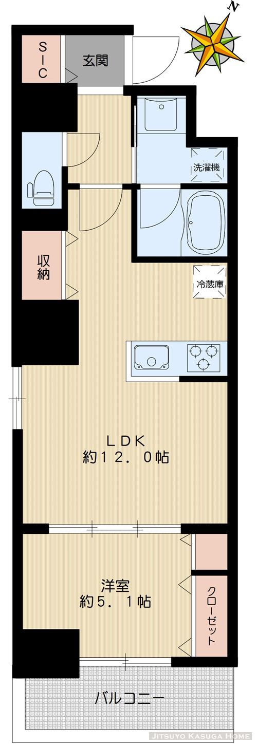 アコード巣鴨(1LDK/5階)の間取り写真