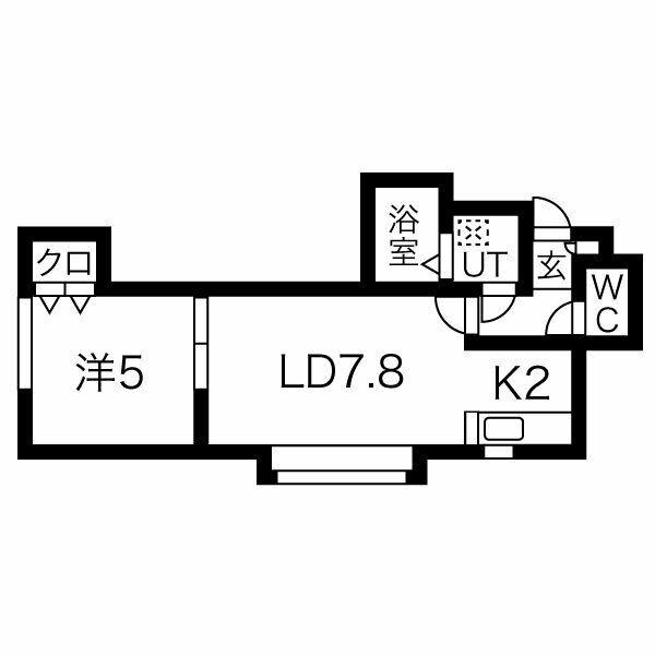 RED北19条(1LDK/2階)の間取り写真