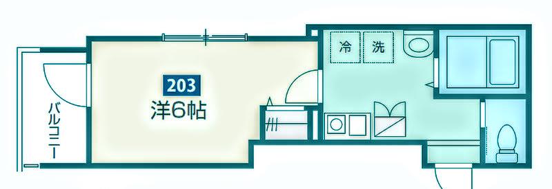 エスペリア(1K/2階)の間取り写真