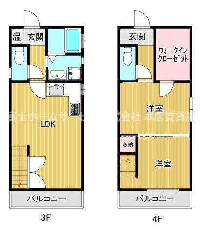 アイリス長居(1SLDK/3階)の間取り写真