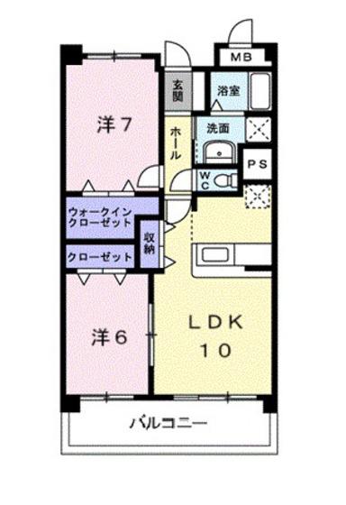 サン・フィールド(2LDK/4階)の間取り写真