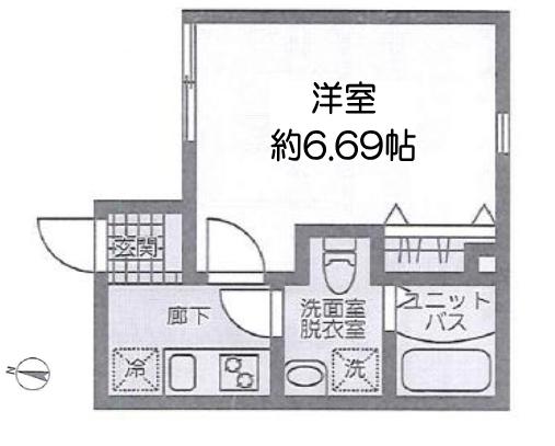B.E. GRANDE清澄白河(1K/1階)の間取り写真