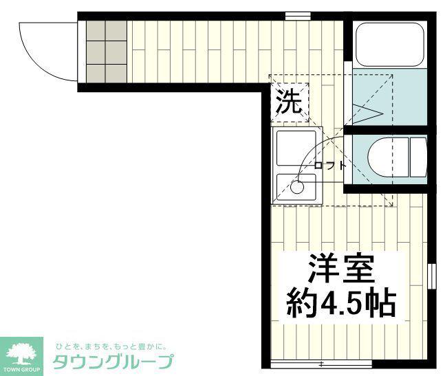 ヒルズ片吹(ワンルーム/2階)の間取り写真