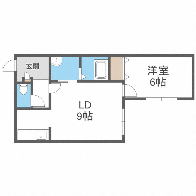 EATON RESIDENCE中の島(1LDK/3階)の間取り写真