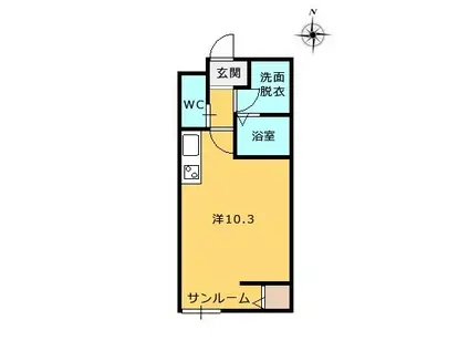 クレールⅨ(1K/2階)の間取り写真