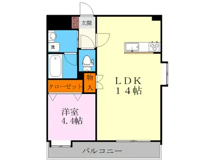 EXCEED出水(1LDK/9階)の間取り写真
