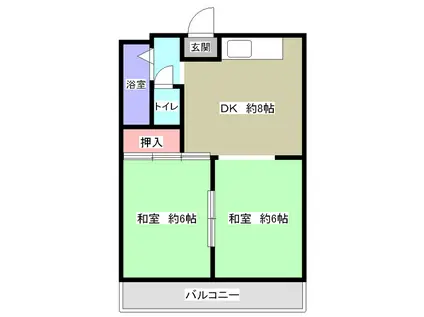 メゾンドT(2DK/2階)の間取り写真