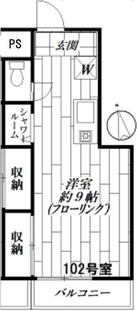 かいづかファミリア1(ワンルーム/1階)の間取り写真