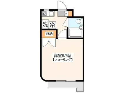ベラパラッシオ田中(1K/2階)の間取り写真