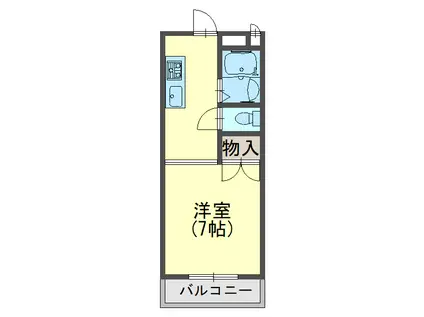 ハイツTAKAHASHI(1K/1階)の間取り写真