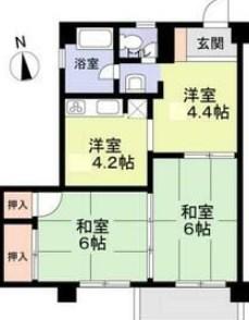ヴィラ高取山(3DK/3階)の間取り写真