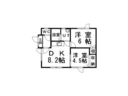 八木沢マンション(2DK/1階)の間取り写真