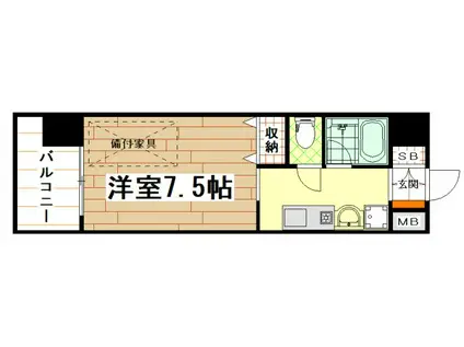 サンキャドマス近鉄長瀬駅前(1K/10階)の間取り写真