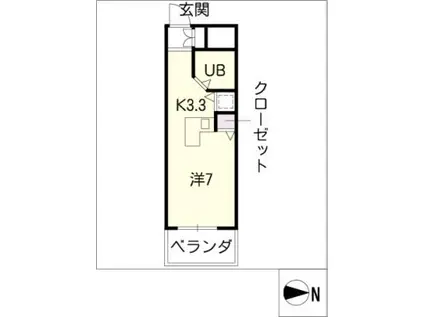 ライオンズマンション柳ヶ瀬307号(ワンルーム/3階)の間取り写真