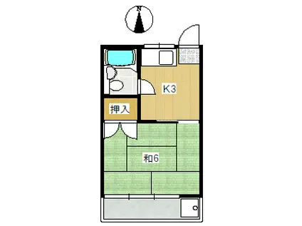 竹内コーポ(1K/2階)の間取り写真