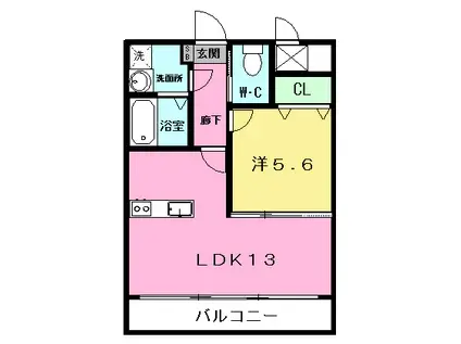 リディエンス光の森東(1LDK/1階)の間取り写真