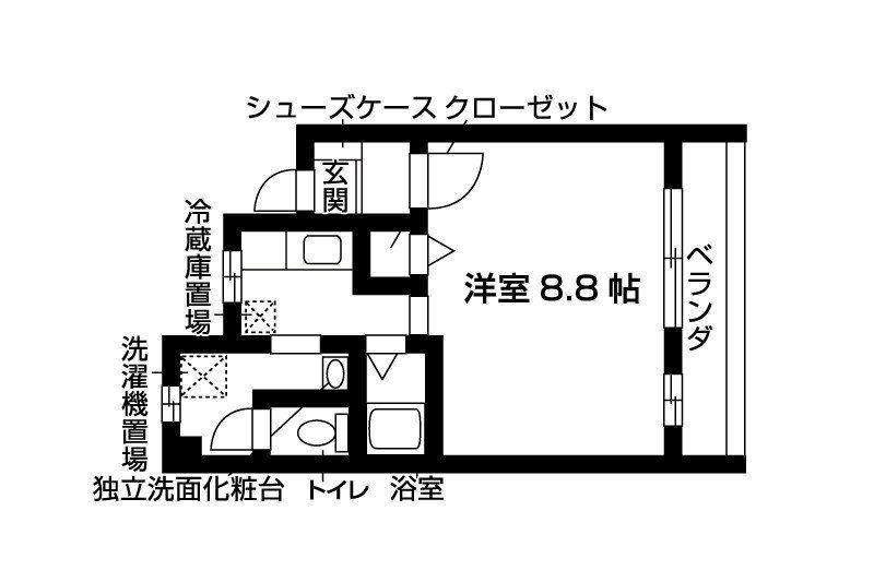 クリビアちくさB棟(1K/3階)の間取り写真