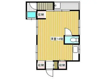 植田アパート(ワンルーム/1階)の間取り写真