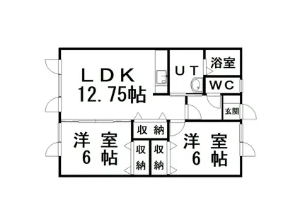 CASTLE(2LDK/1階)の間取り写真