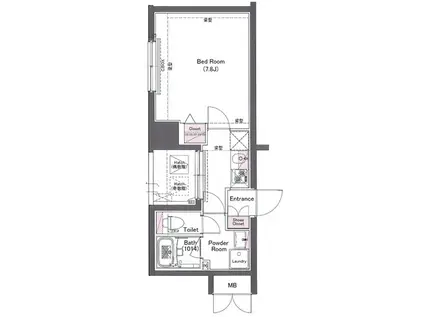 LOG勝どき(1K/12階)の間取り写真
