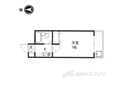 CITY PALACE21 生駒東新町(1K/1階)の間取り写真