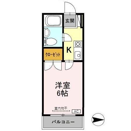ハイツ・ポエム(1K/2階)の間取り写真