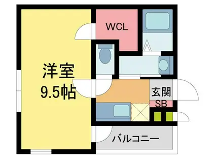 フジパレス宝塚南V番館(1K/1階)の間取り写真