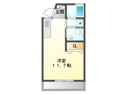 LUNA E SOLE(ワンルーム/2階)の間取り写真