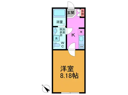 ラシクラス南行徳(1K/3階)の間取り写真