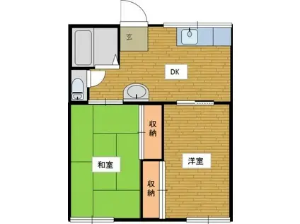 清和ハイツA棟(2DK/1階)の間取り写真