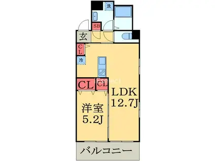 富士見NAMEKI MANSION(1LDK/5階)の間取り写真