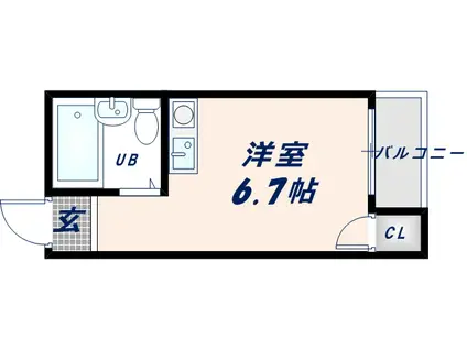 アパートメント東成II(ワンルーム/5階)の間取り写真