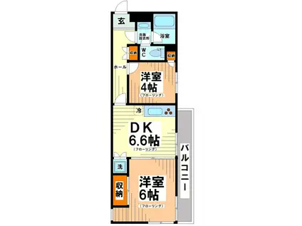 渋谷本町マンション(2DK/2階)の間取り写真